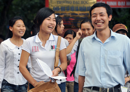 Thí sinh nhẹ tâm lý với đề thi cao đẳng